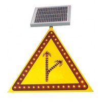 骧虎交通标志牌 太阳能分流标志牌 合流太阳能发光标志